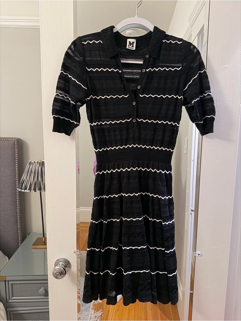 Missoni Black Dress with White Stripes